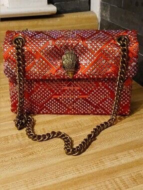 Kurt Geiger NWT Red Bandana Rhinestone Kensington W/Dustbag